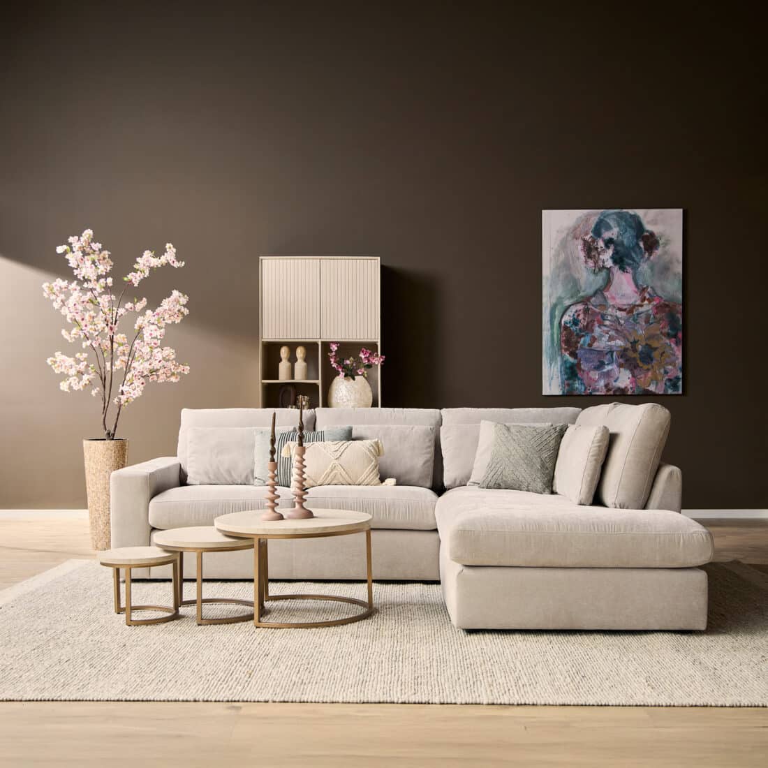 Starfurn Mysofa Jesse 2 5 Zits Ottomane Rechts Beige