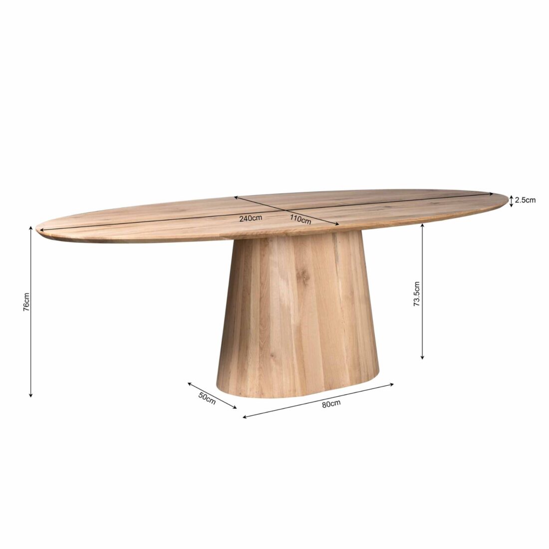 Starfurn Eettafel Riga 240 Cm Naturel Eiken