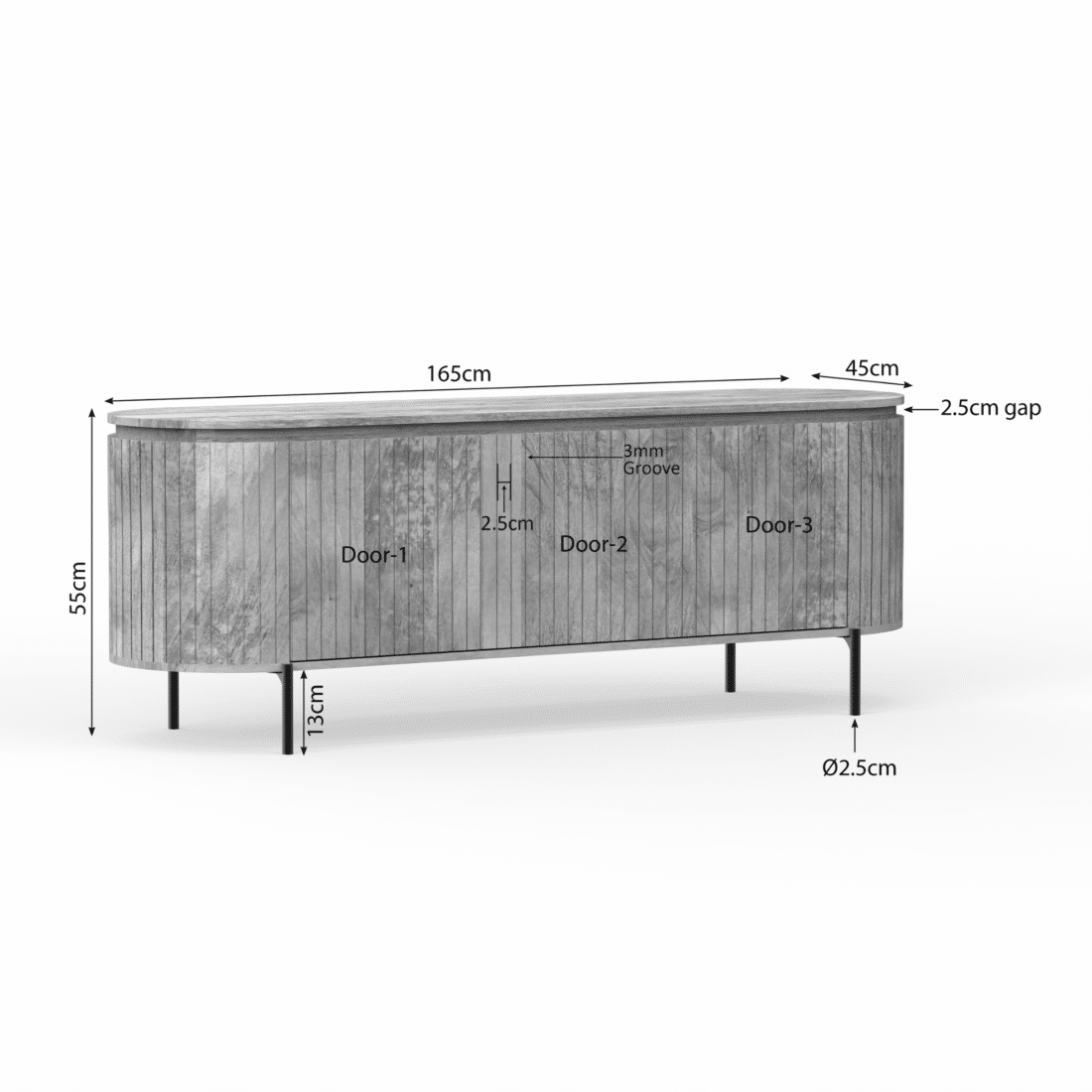 Starfurn Tv Meubel Solana 165 Cm Naturel
