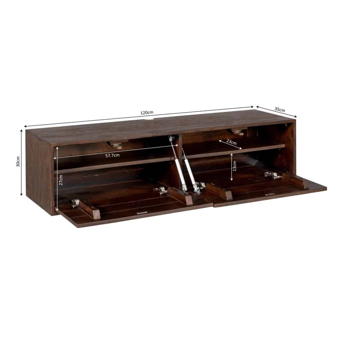 Starfurn Zwevend Tv Meubel Vision Brown 120 Cm