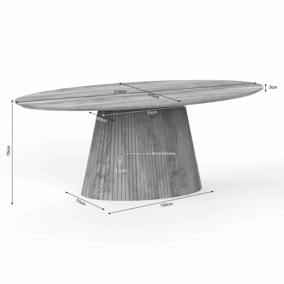 Starfurn Eettafel Solana 210 Cm Ovaal Taupe