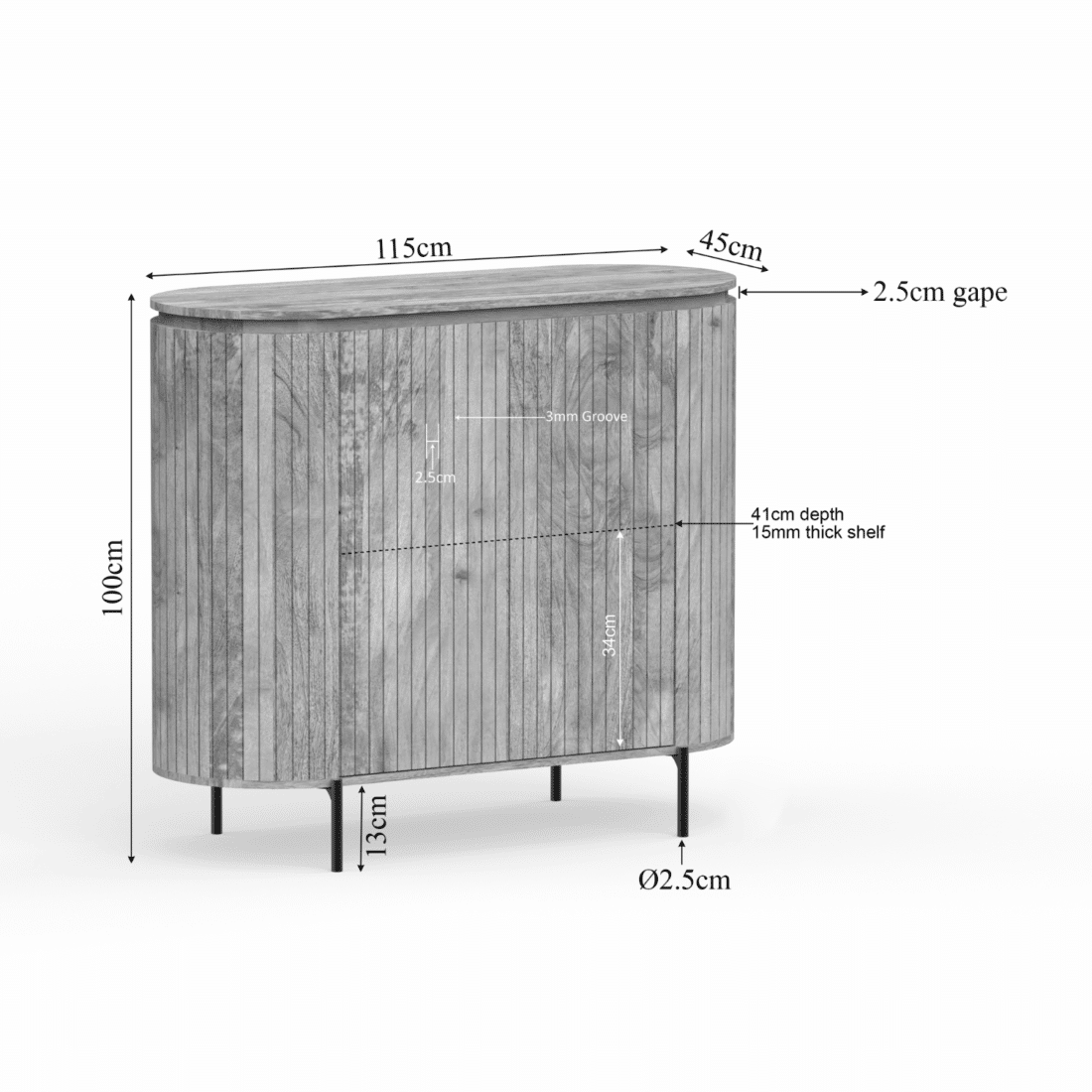 Starfurn Kabinet Kast Solana 115 Cm Taupe