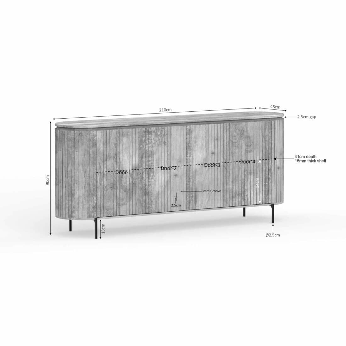 Starfurn Dressoir Solana 210 Cm Taupe