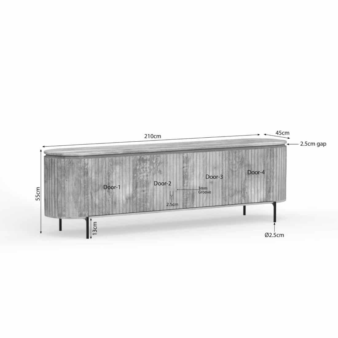 Starfurn Tv Meubel Solana 210 Cm Taupe