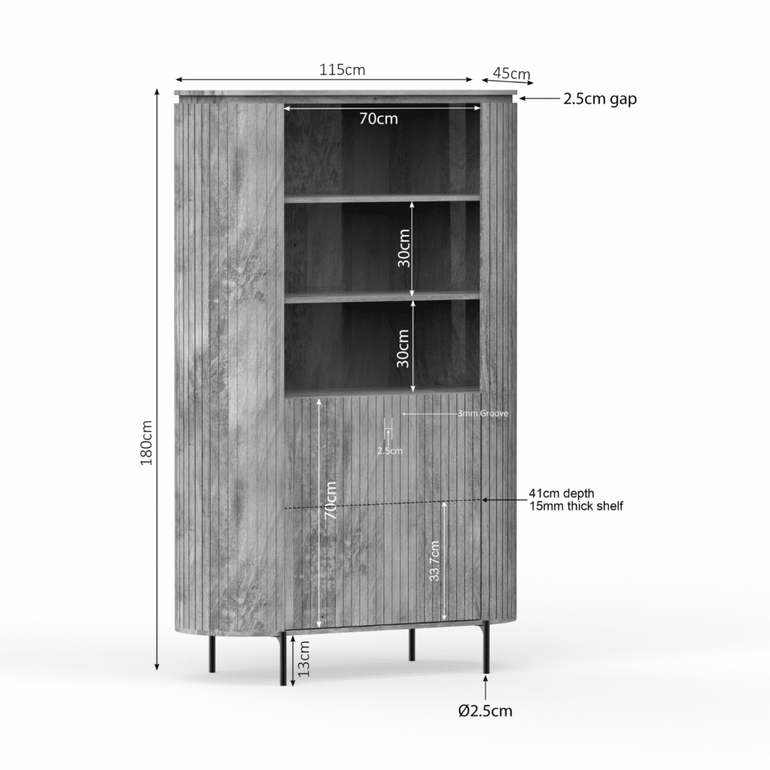 Starfurn Wandkast Solana 115 Cm Taupe
