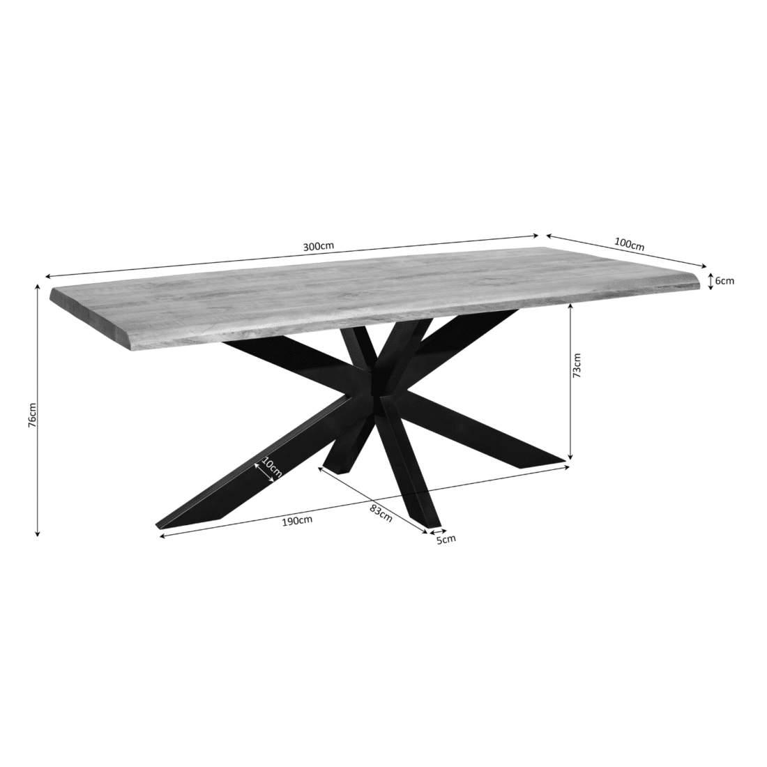 Starfurn Boomstamtafel Denver 300 Cm