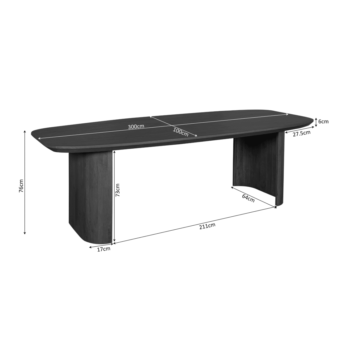 Starfurn Eettafel Mar Brown 300 Cm