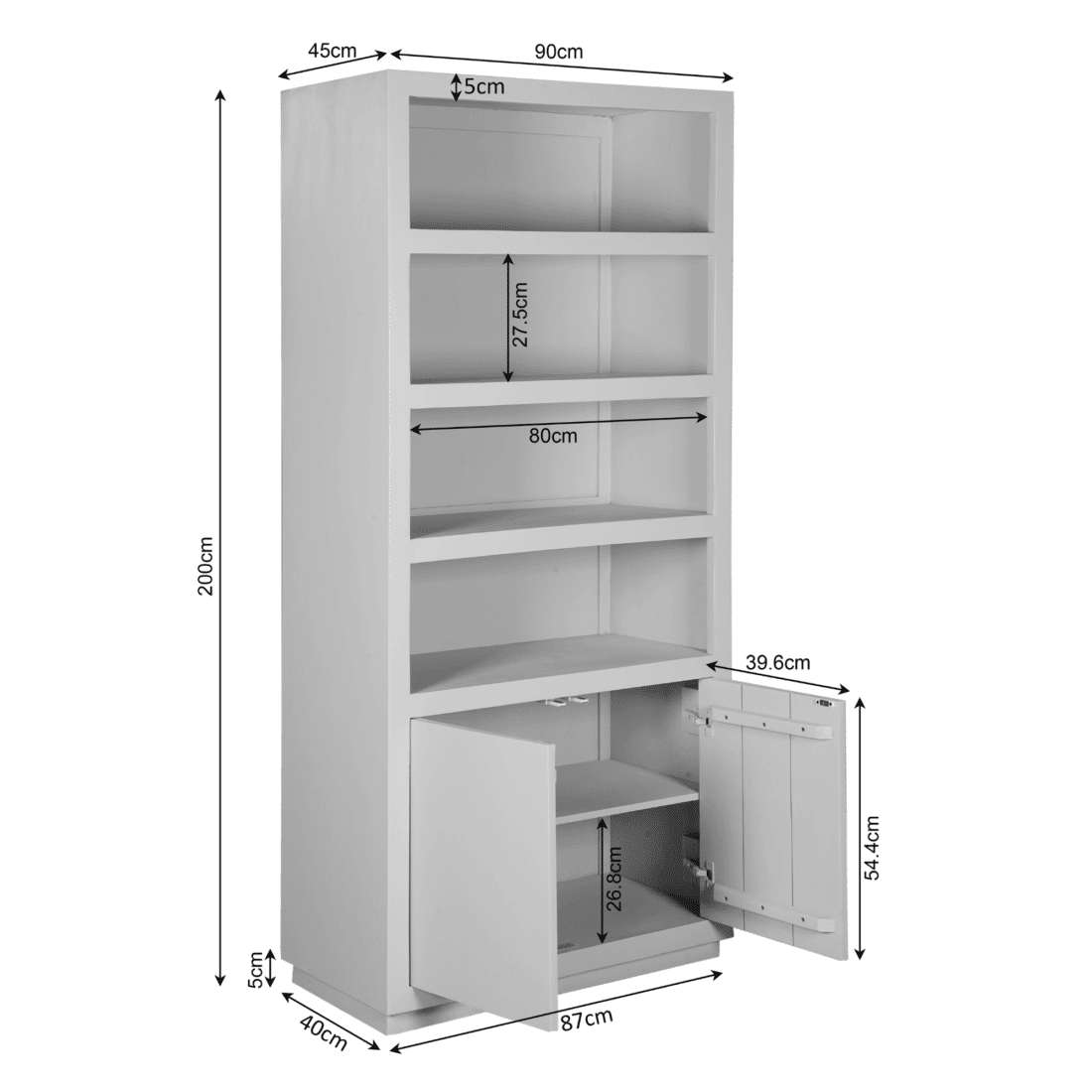 Starfurn Boekenkast Brussel Brown 90 Cm