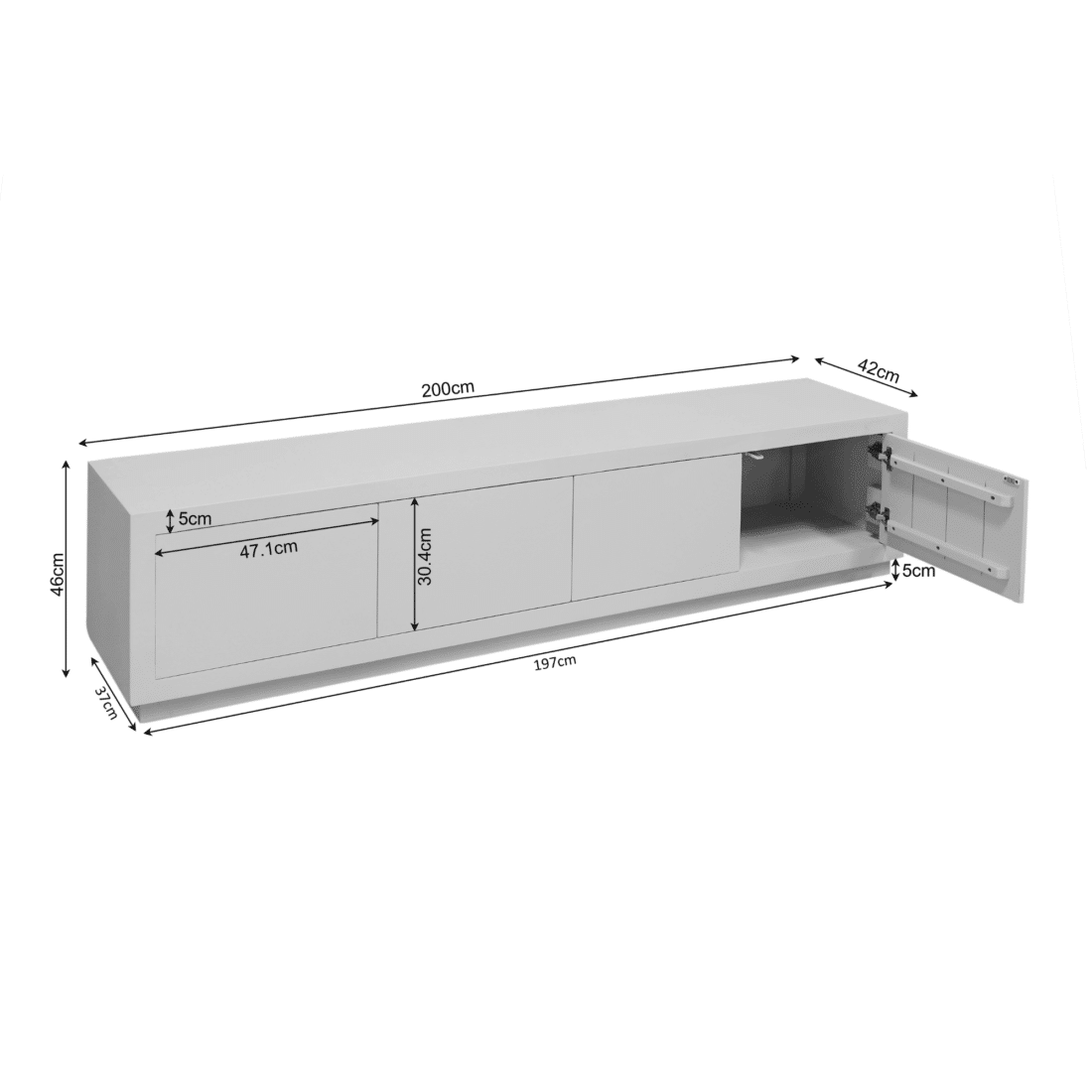 Starfurn Tv Meubel Brussel Brown 200 Cm