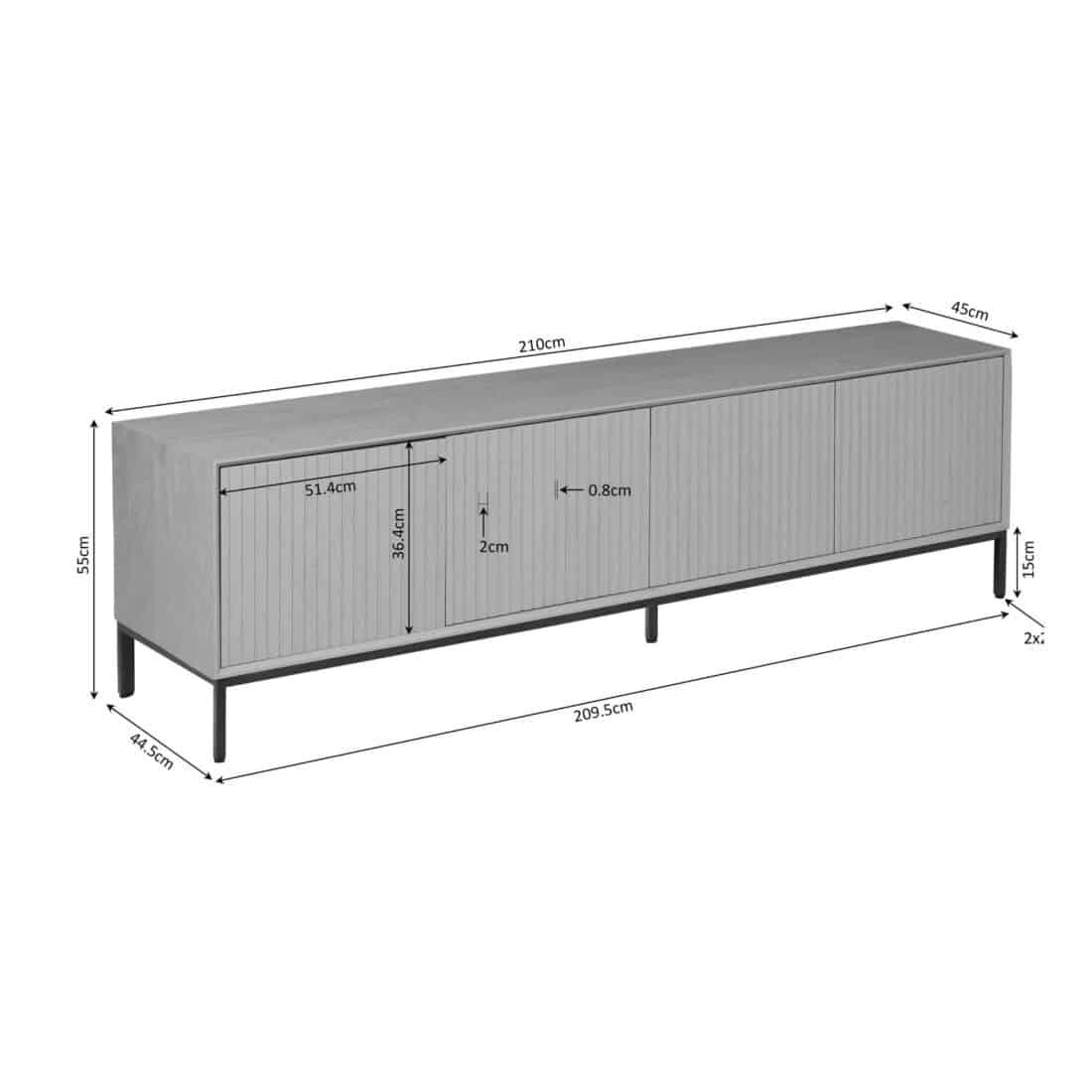 Starfurn Tv Meubel Madison Brown 210 Cm