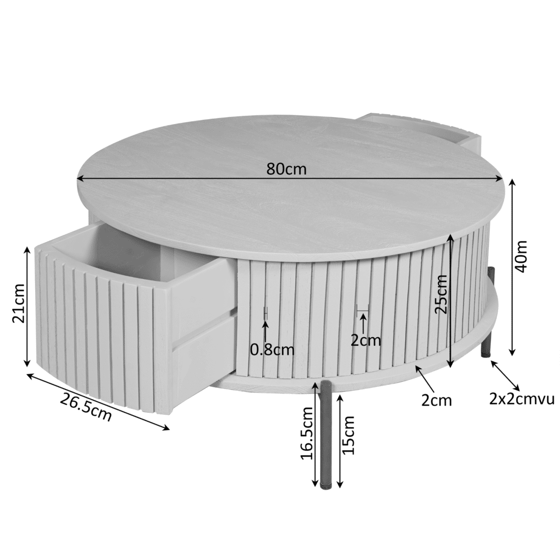 Starfurn Salontafel Madison Brown 80 Cm Rond