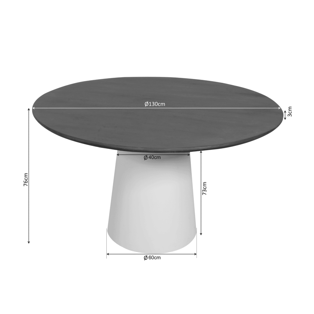 Starfurn Eettafel Madison Brown 130 Cm