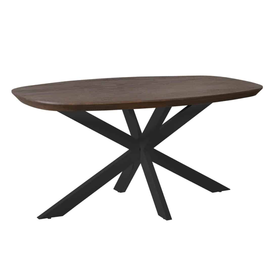 Starfurn Eettafel Madison Brown 160 Cm Deens Ovaal Poot Black