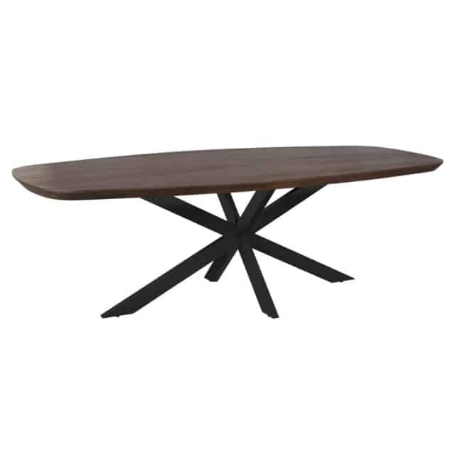 Starfurn Eettafel Madison Brown 200 Cm Deens Ovaal Poot Black