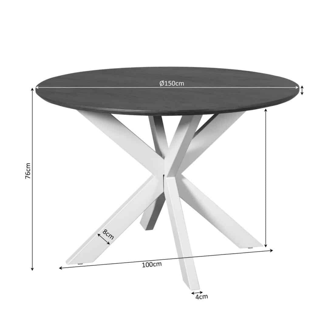 Starfurn Eettafel Madison Brown 150 Cm Poot Sand