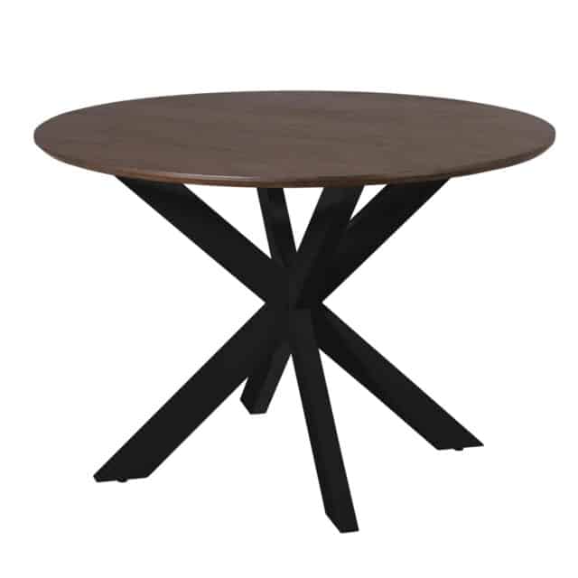 Starfurn Eettafel Madison Brown 110 Cm Poot Black