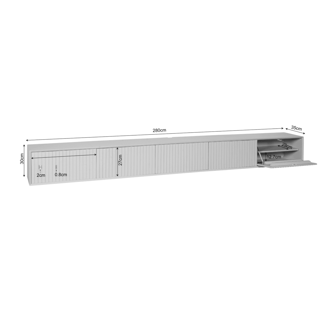 Starfurn Zwevend Tv Meubel Madison Brown 280 Cm