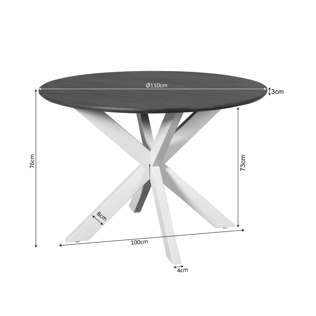 Starfurn Eettafel Madison Natural 110 Cm