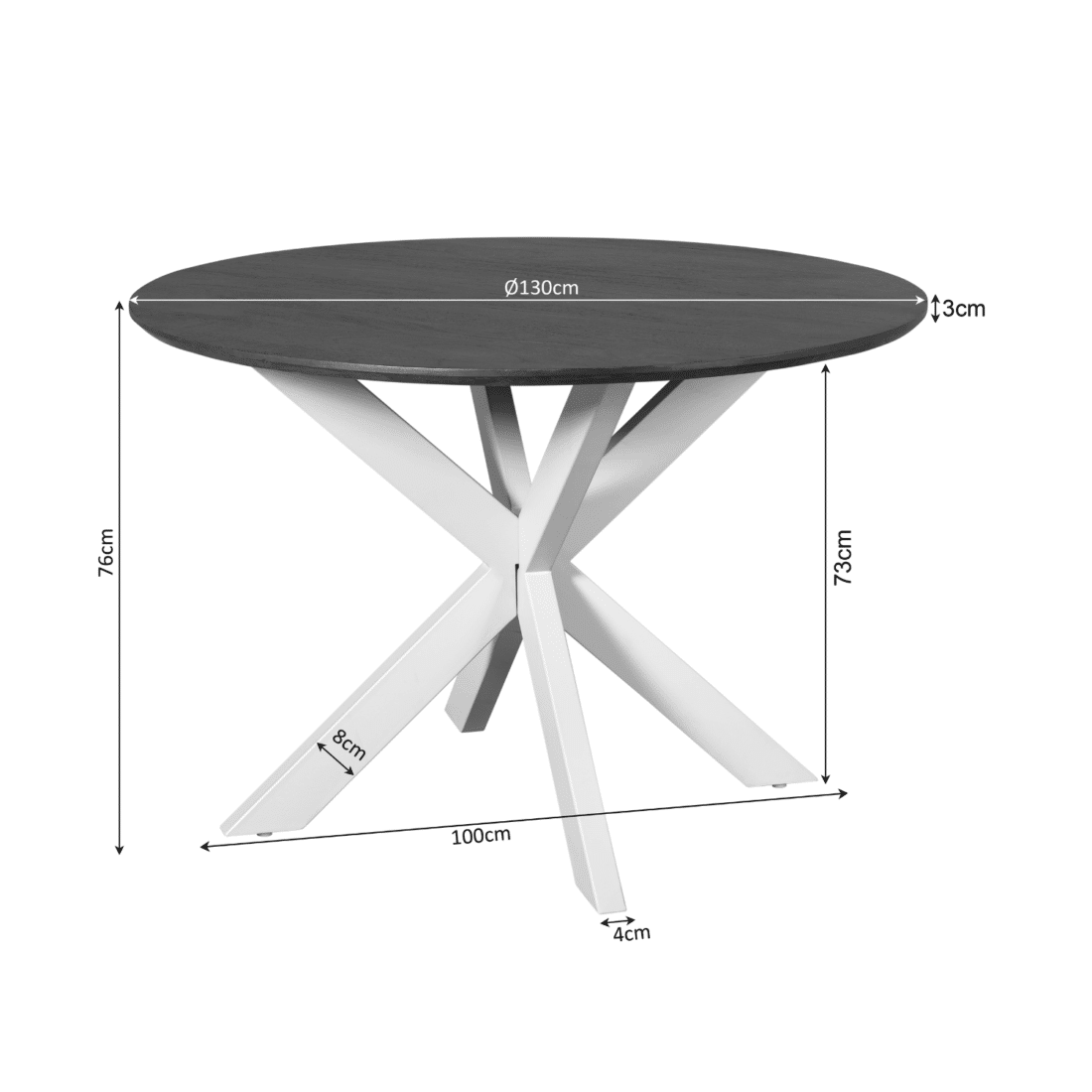 Starfurn Eettafel Madison Natural 130 Cm