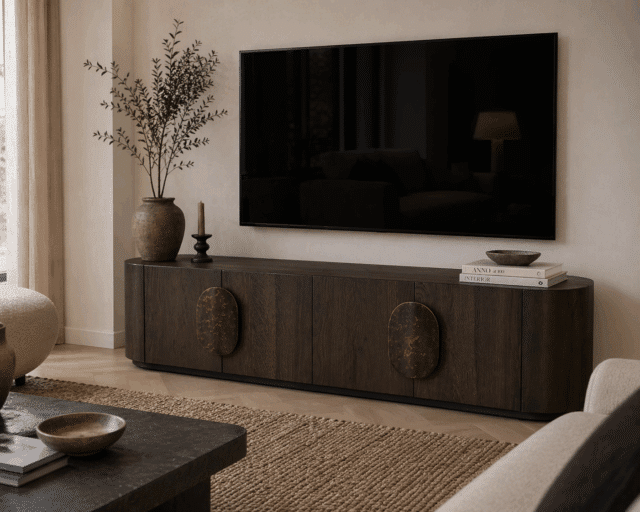 Tower Living Tv Meubel Allure 180x40x50 Cm Donkerbruin Eiken