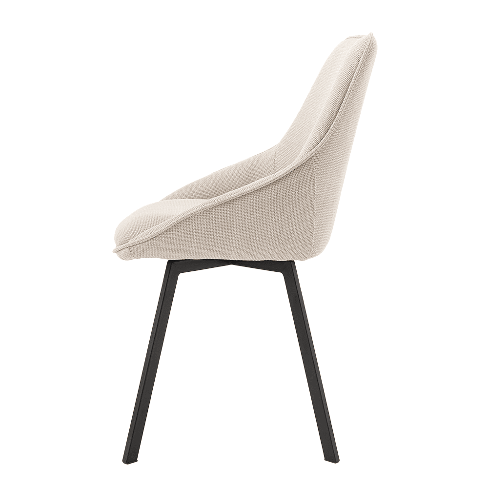 zijkant Tower Living eetkamerstoel Borgo draaibaar beige zijkant Tower Living eetkamerstoel Borgo draaibaar beige