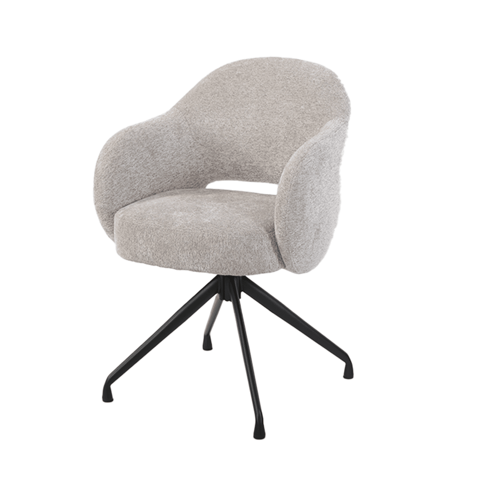 Tower Living eetkamerstoel Porto draaibaar met arm beige Tower Living eetkamerstoel Porto draaibaar met arm beige