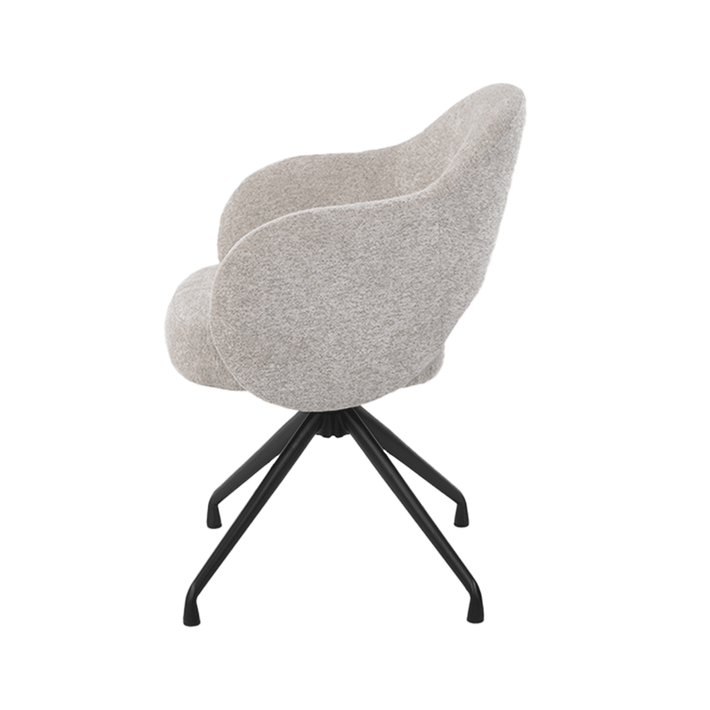 zijkant Tower Living eetkamerstoel Porto draaibaar met arm beige zijkant Tower Living eetkamerstoel Porto draaibaar met arm beige