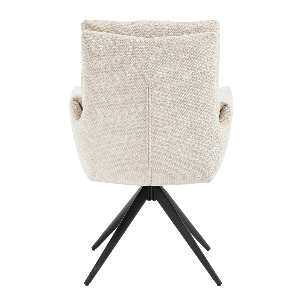 achterkant Tower Living eetkamerstoel Varzo draaibaar met arm cream