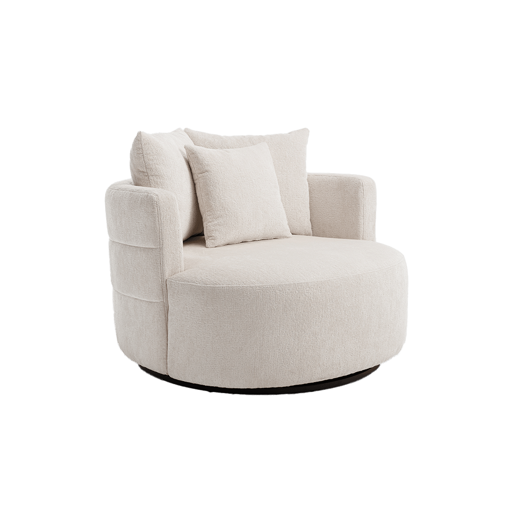 achterkant Tower Living fauteuil Bolza draaibaar ivory