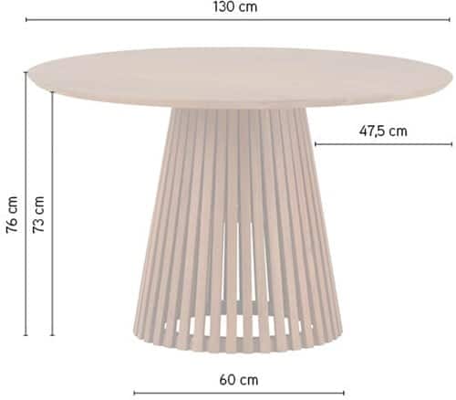Nijwie MySons eetkamertafel Ø130, acacia naturale - Burundi Table Collection