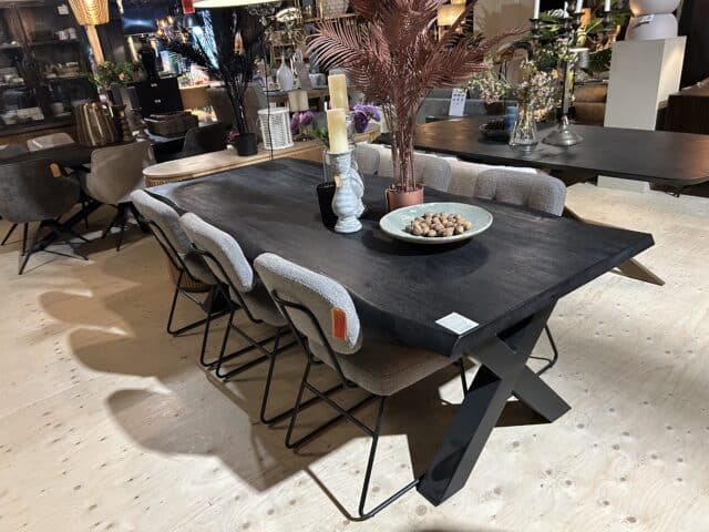 SHOWMODEL Tower Living set van 6 stuks eetkamerstoelen padola grijs