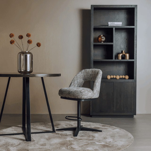 Tower Living barstoel Caldes draaibaar wit-grijs