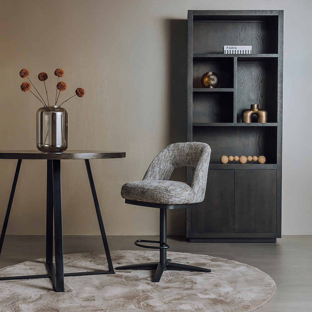 Tower Living barstoel Caldes draaibaar wit-grijs