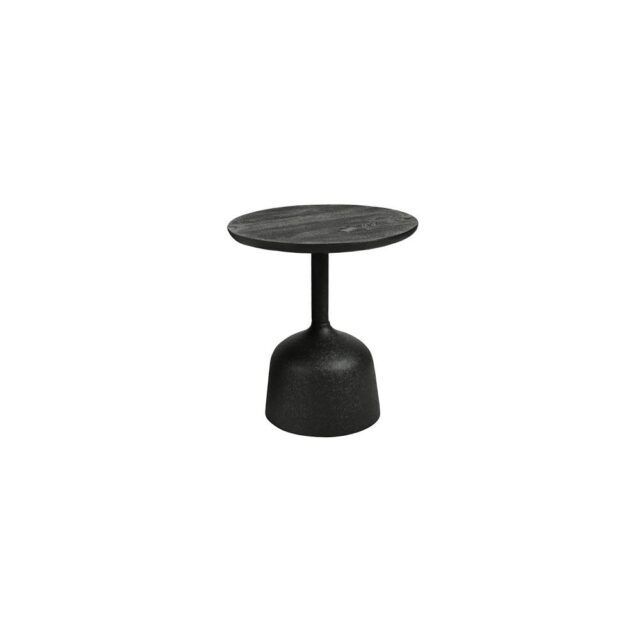 Tower Living bijzettafel Elba 40x40x45 cm rond mangohout zwart