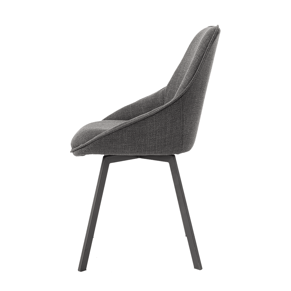zijkant Tower Living eetkamerstoel Borgo draaibaar antraciet zijkant Tower Living eetkamerstoel Borgo draaibaar antraciet