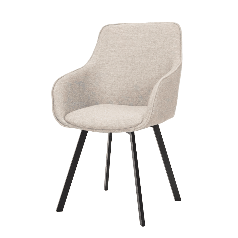 Tower Living eetkamerstoel Borgo draaibaar met arm beige Tower Living eetkamerstoel Borgo draaibaar met arm beige