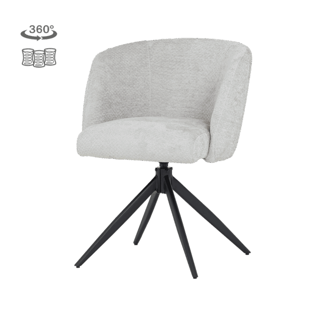 Tower Living eetkamerstoel Cuvio draaibaar met arm beige