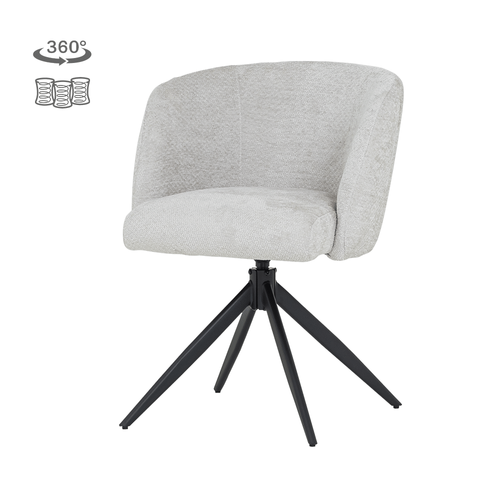 Tower Living eetkamerstoel Cuvio draaibaar met arm beige Tower Living eetkamerstoel Cuvio draaibaar met arm beige