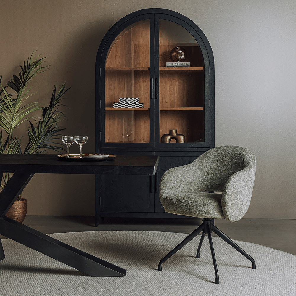 Tower Living eetkamerstoel Porto draaibaar met arm olive Tower Living eetkamerstoel Porto draaibaar met arm olive