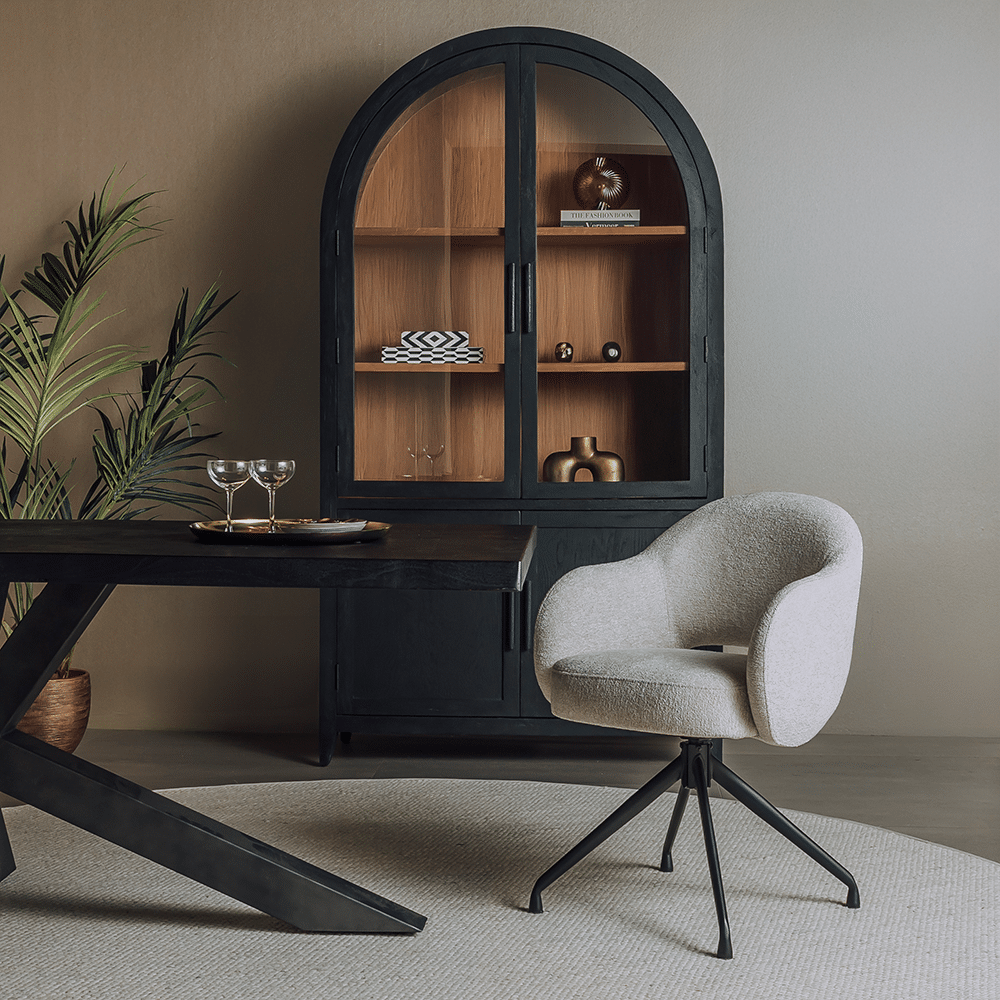 Tower Living eetkamerstoel Porto draaibaar met arm sand Tower Living eetkamerstoel Porto draaibaar met arm sand