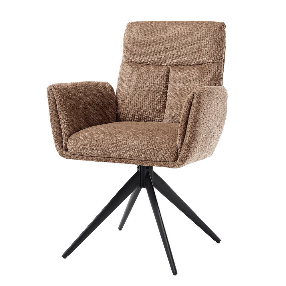 Tower Living eetkamerstoel Varzo draaibaar met arm mocca Tower Living eetkamerstoel Varzo draaibaar met arm mocca