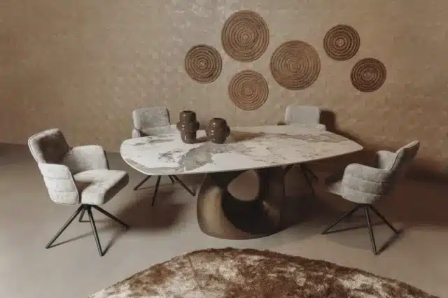 Tower Living eettafel Castello beige 220x120x75 cm keramiek