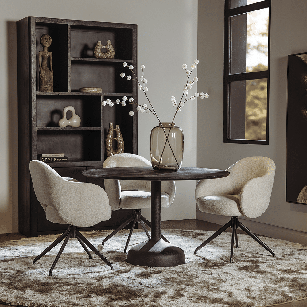 Tower Living eettafel Elba 120 cm rond mangohout zwart Tower Living eettafel Elba 120 cm rond mangohout zwart