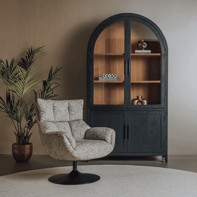 Tower Living fauteuil Force draaibaar beige-bruin