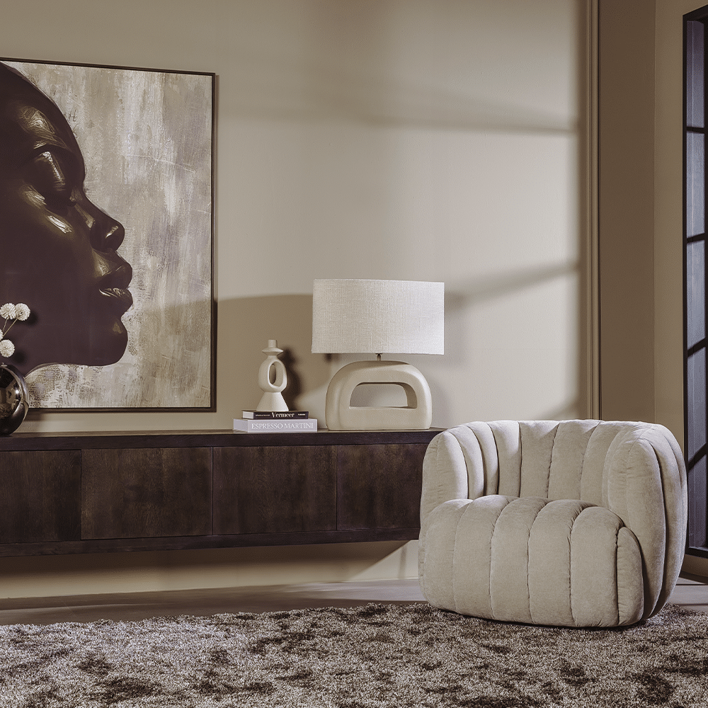 Tower Living fauteuil Verdi draaibaar beige