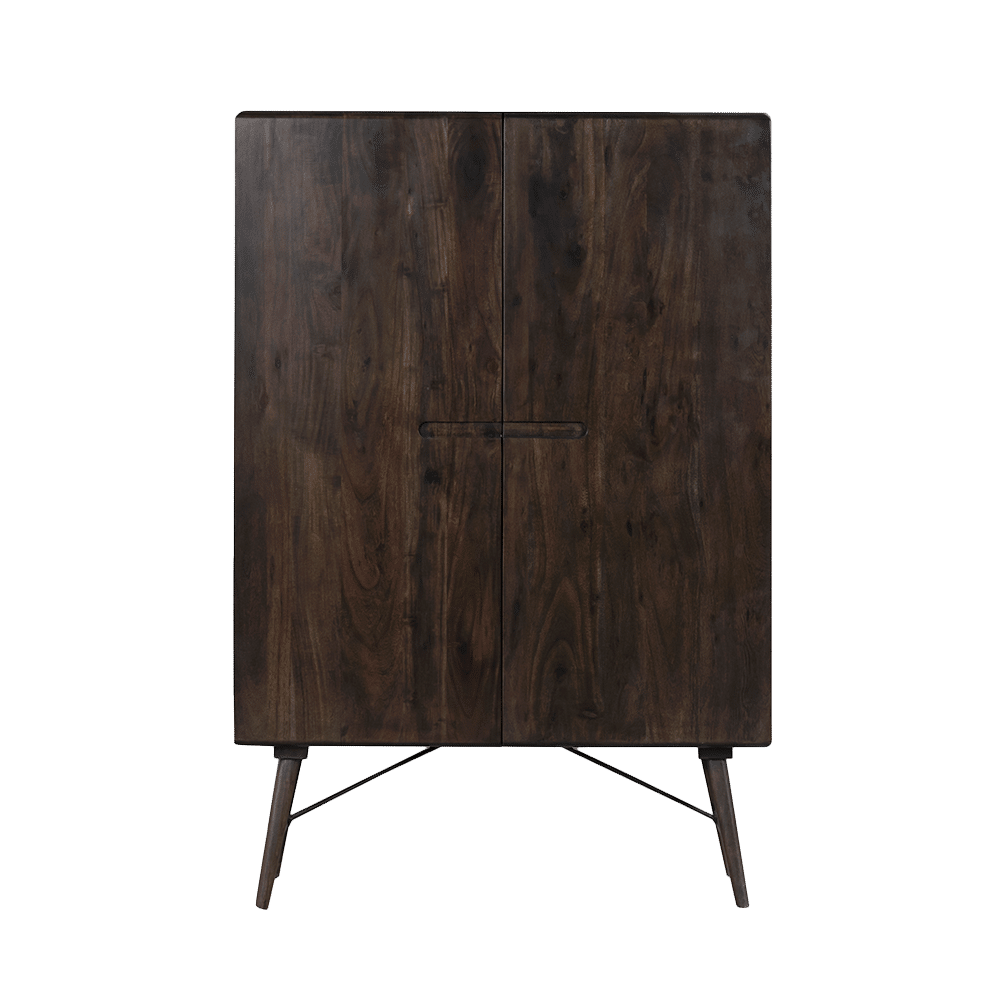 Tower Living opbergkast Aura 100x40x150 cm donkerbruin acacia Tower Living opbergkast Aura 100x40x150 cm donkerbruin acacia