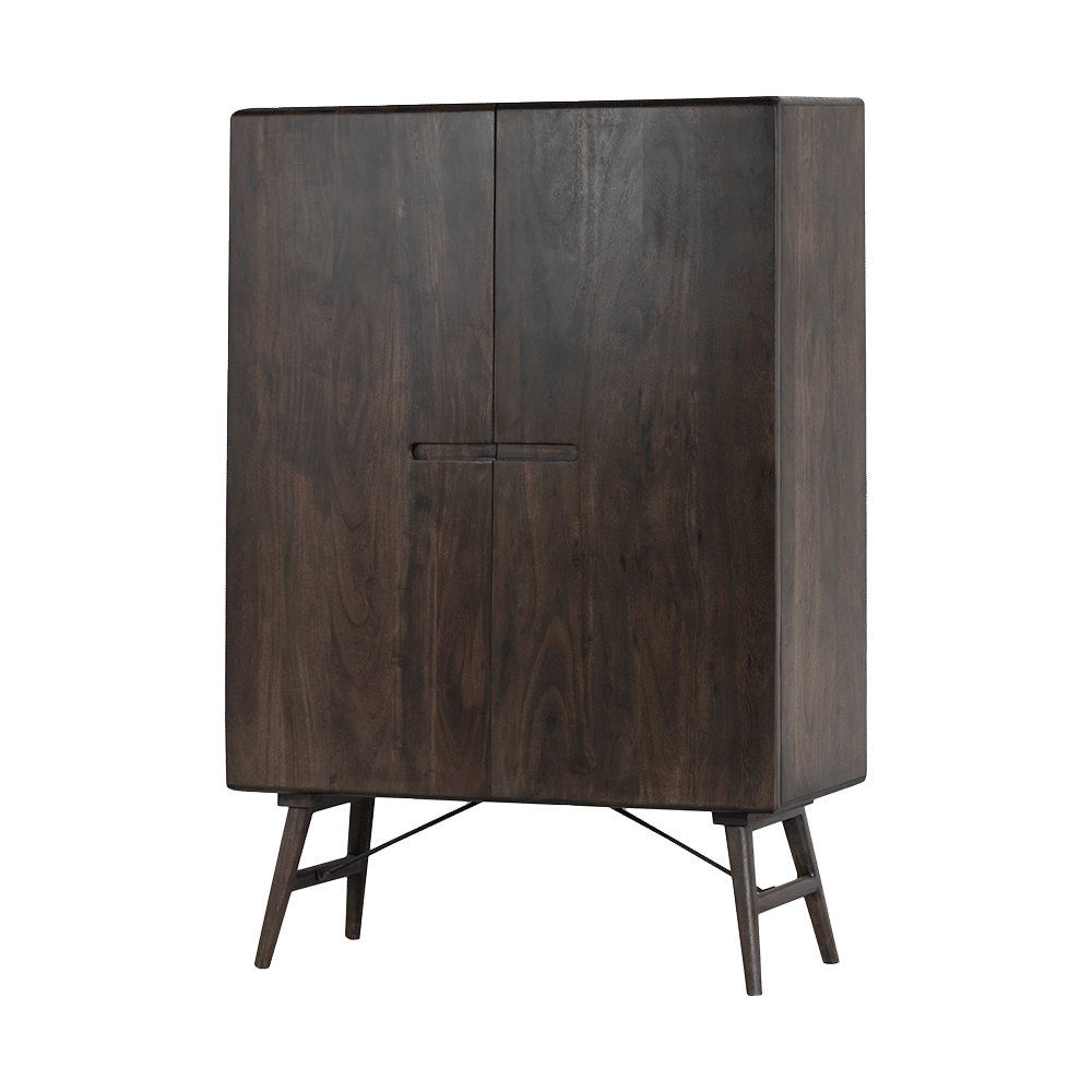Tower Living opbergkast Aura 100x40x150 cm donkerbruin acacia Tower Living opbergkast Aura 100x40x150 cm donkerbruin acacia
