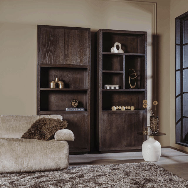 Tower Living opbergkast Mincio 90x42x220 cm donkerbruin eiken