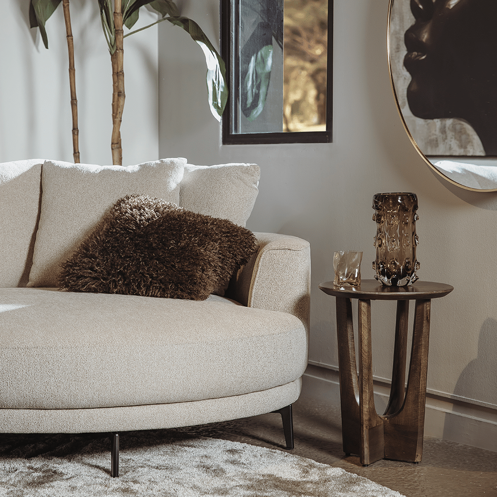 Tower Living salontafel Fermo 40x40x50 cm rond olijfbruin mangohout Tower Living salontafel Fermo 40x40x50 cm rond olijfbruin mangohout