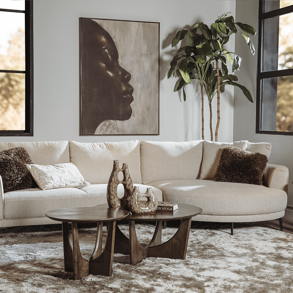 Tower Living salontafel Fermo 90x90x40 cm rond olijfbruin mangohout Tower Living salontafel Fermo 90x90x40 cm rond olijfbruin mangohout